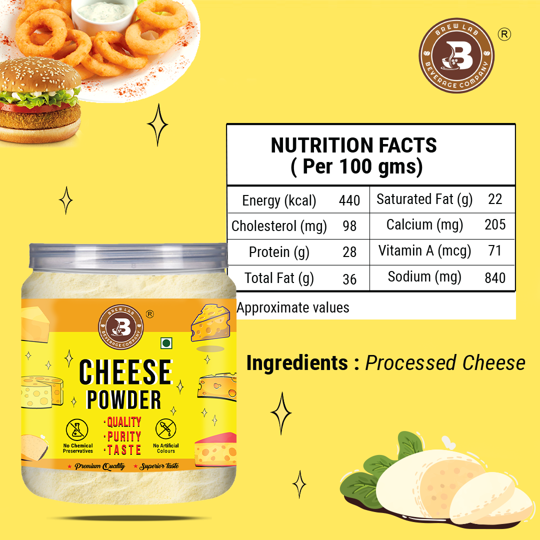 Brew Lab Cheese Powder for Pizza, PopCorn, Pasta, Fries Seasoning |No Gluten, No Additive (100 g)