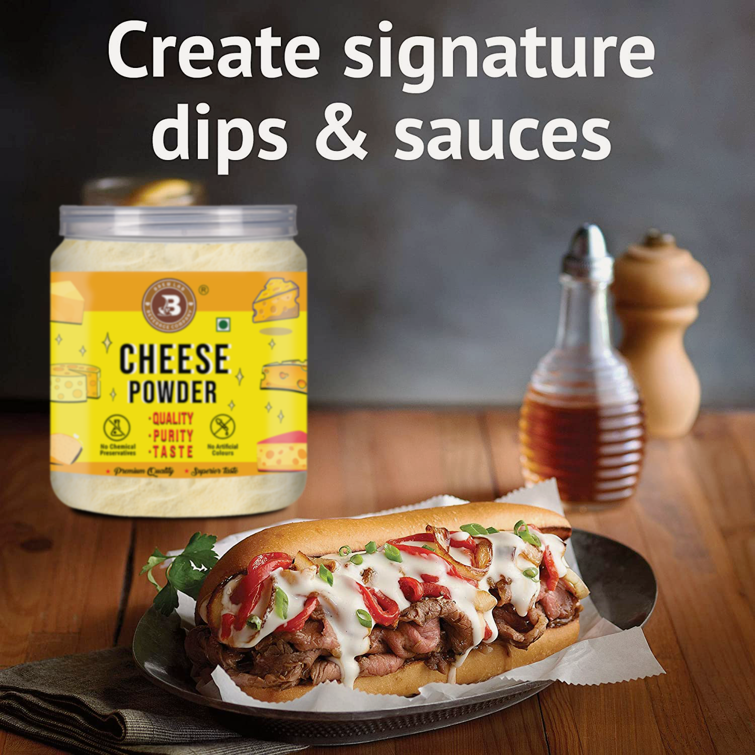 Brew Lab Cheese Powder for Pizza, PopCorn, Pasta, Fries Seasoning |No Gluten, No Additive (100 g)