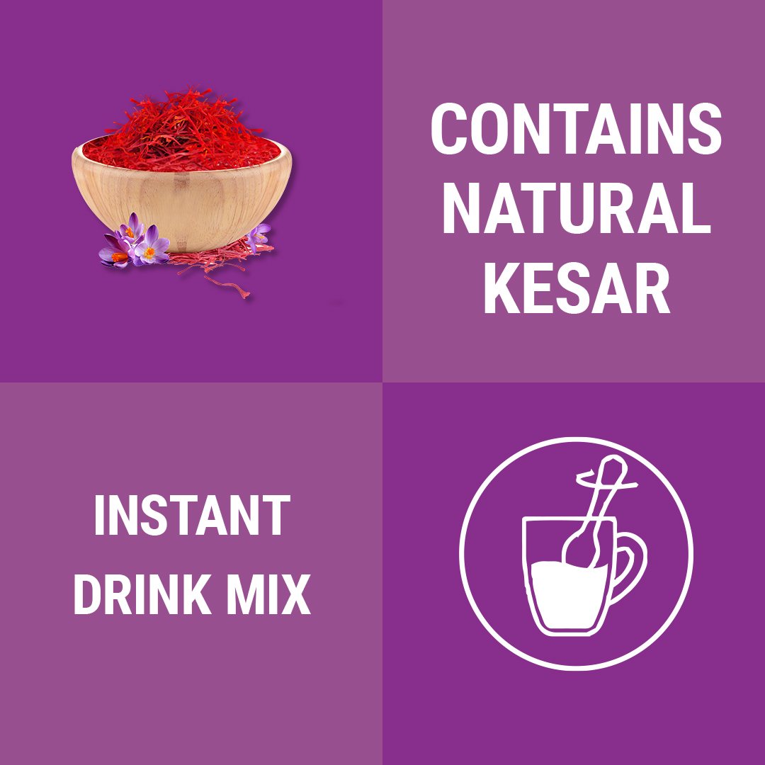 Brew Lab Flavorful Kesar Doodh No Sugar Powder | Real Taste of Kesar |Instant Drink Mix | (100 g)