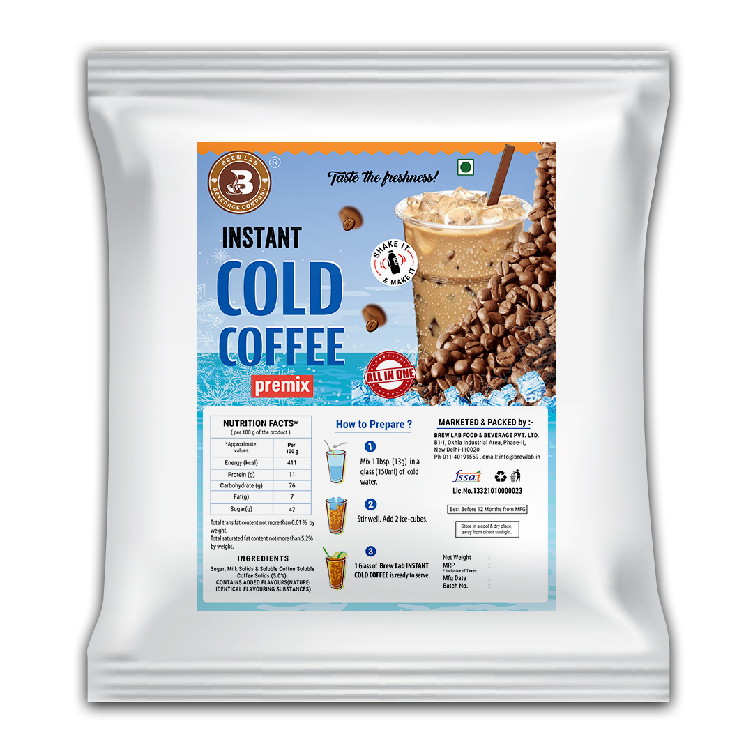 Brew Lab Instant Cold Coffee Premix | Natural Instant Cold Coffee Premix Instant Coffee (100 g, Pure Flavoured)