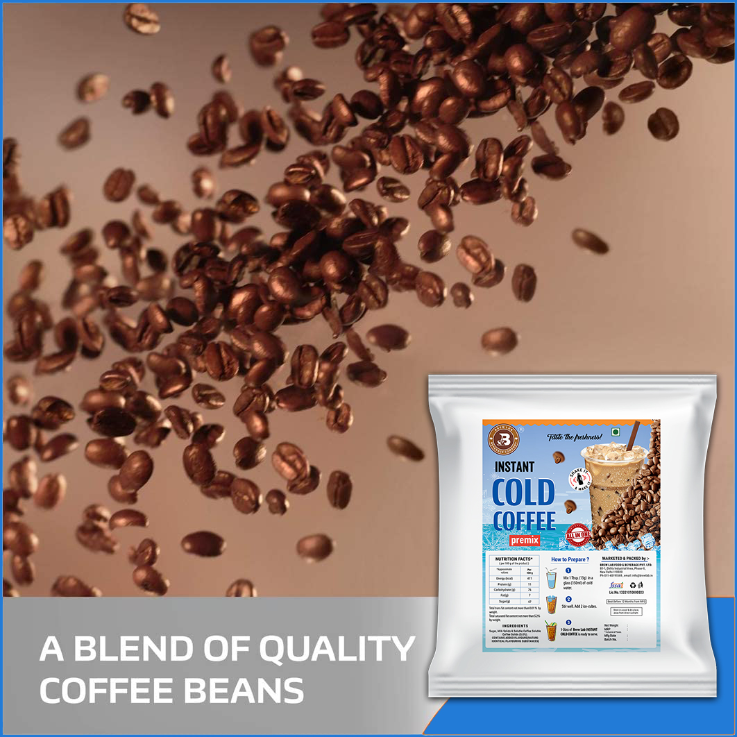 Brew Lab Instant Cold Coffee Premix | Natural Instant Cold Coffee Premix Instant Coffee (100 g, Pure Flavoured)