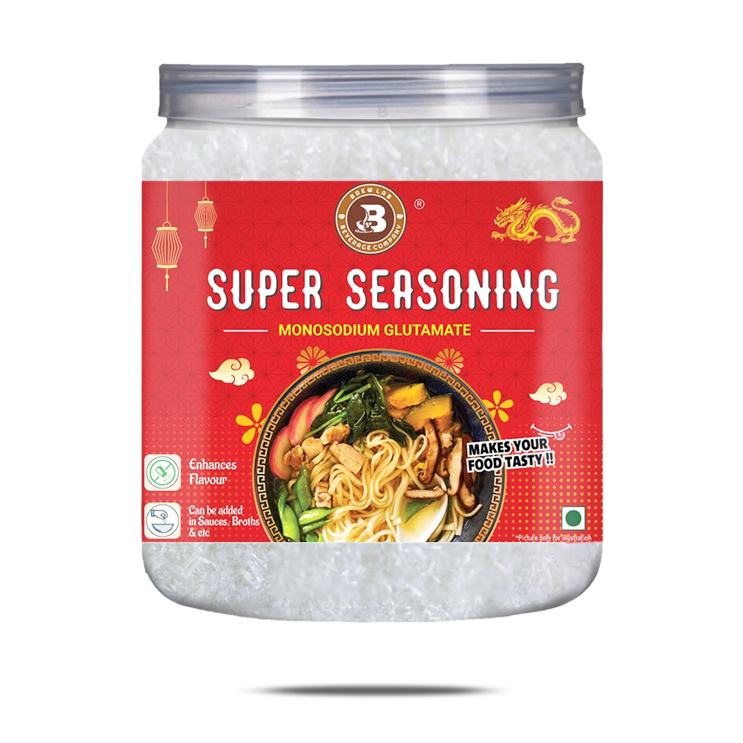 Brew Lab Super Seasoning Monosodium Glutamate-100 gm | Chinese Salt | Ajino-Moto | Mix Taste Enhancer | Monosodium Glutamate (MSG) Crystals-100 gm