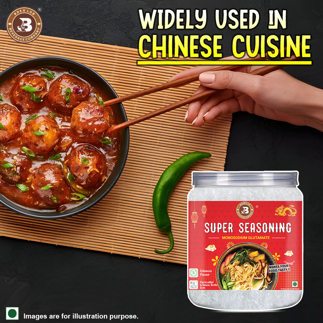 Brew Lab Super Seasoning Monosodium Glutamate-100 gm | Chinese Salt | Ajino-Moto | Mix Taste Enhancer | Monosodium Glutamate (MSG) Crystals-100 gm