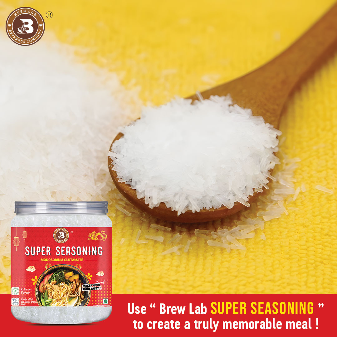 Brew Lab Super Seasoning Monosodium Glutamate-100 gm | Chinese Salt | Ajino-Moto | Mix Taste Enhancer | Monosodium Glutamate (MSG) Crystals-100 gm