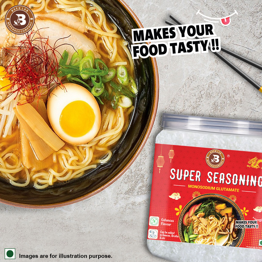 Brew Lab Super Seasoning Monosodium Glutamate-100 gm | Chinese Salt | Ajino-Moto | Mix Taste Enhancer | Monosodium Glutamate (MSG) Crystals-100 gm