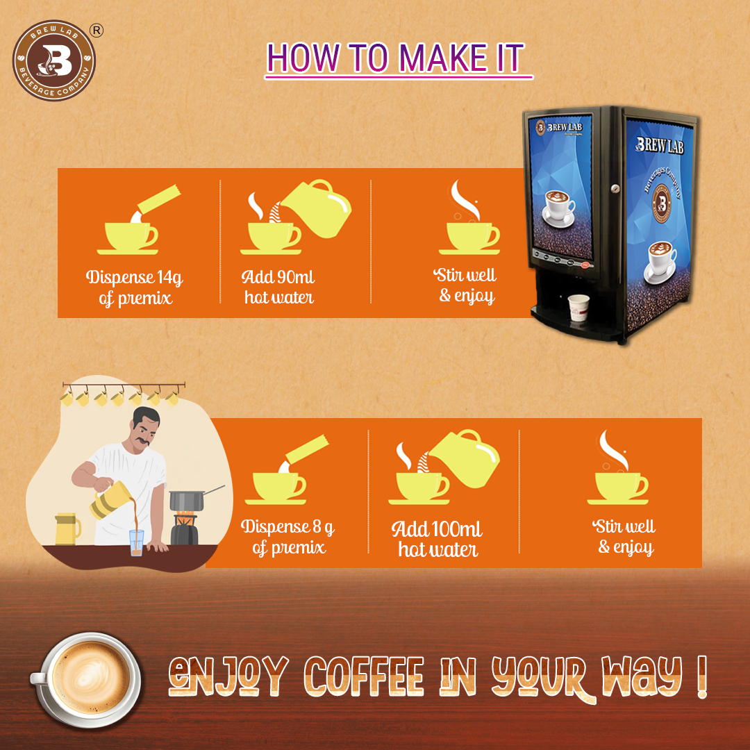 Brew Lab Instant Coffee Premix Low Sugar With Jaggery | Naturally Sweatner With Jaggery | Instant Coffee (100 g)