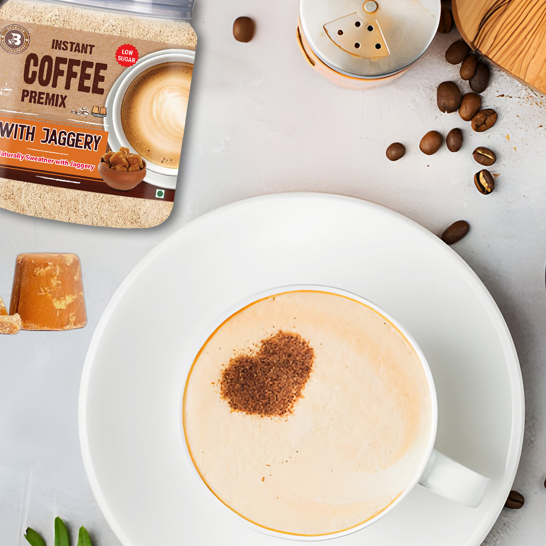 Brew Lab Instant Coffee Premix Low Sugar With Jaggery | Naturally Sweatner With Jaggery | Instant Coffee (100 g)