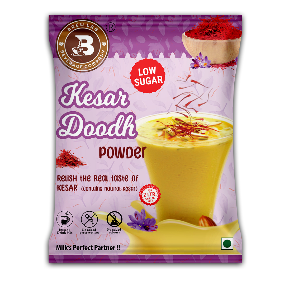 Brew Lab Kesar Doodh Low Sugar | Milk Perfect Partner Real Taste of Kesar | (100 gm)