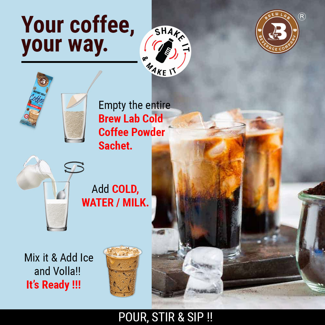 Brew Lab All In One Instant Cold Coffee Premix Sachet Taste The Freshness 40g X 10 Instant Coffee (10 x 40 g)