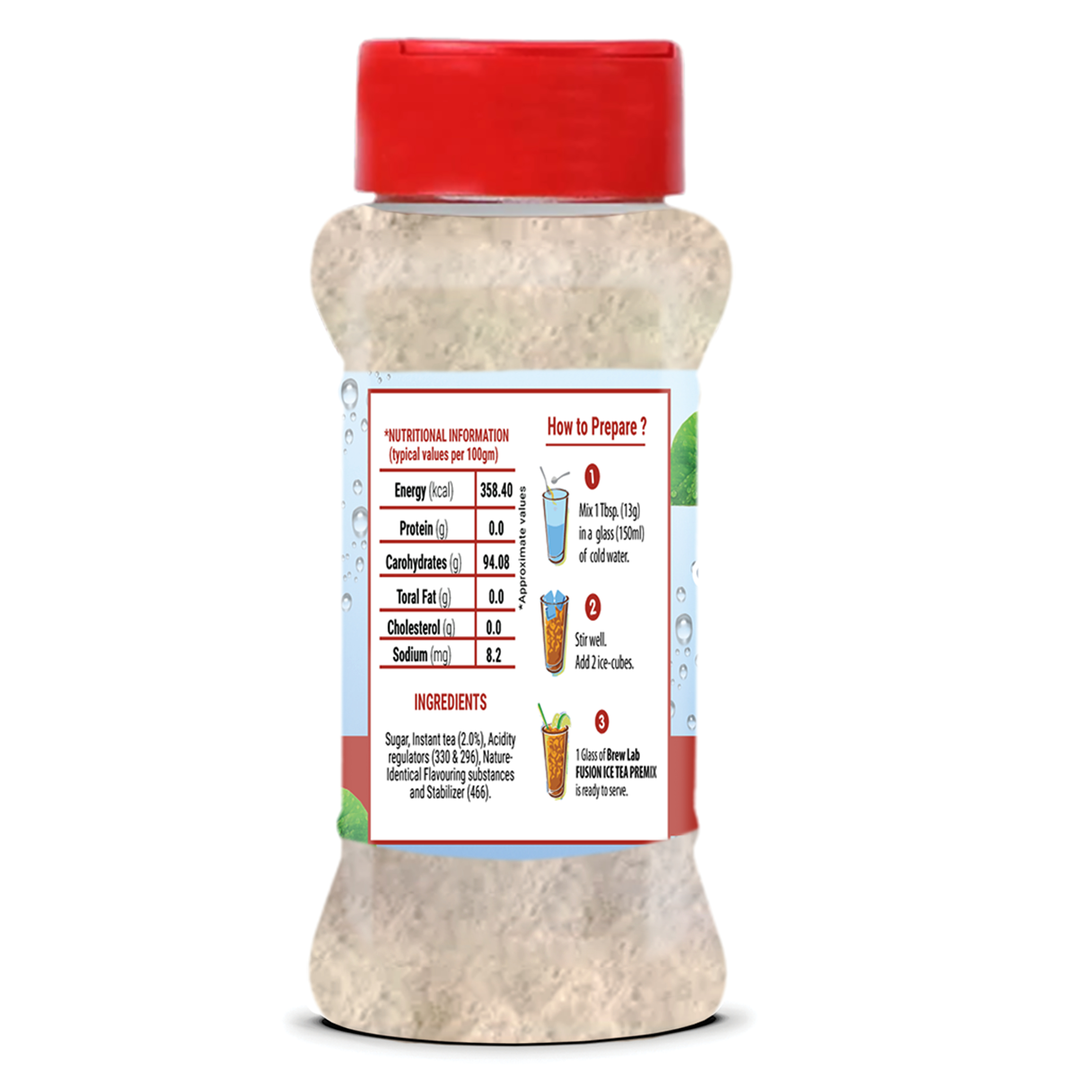 Brew Lab All In One Premium Taste Fusion Ice Tea Premix | Boost Your Antioxidants Iced Tea Plastic Bottle (100 g)