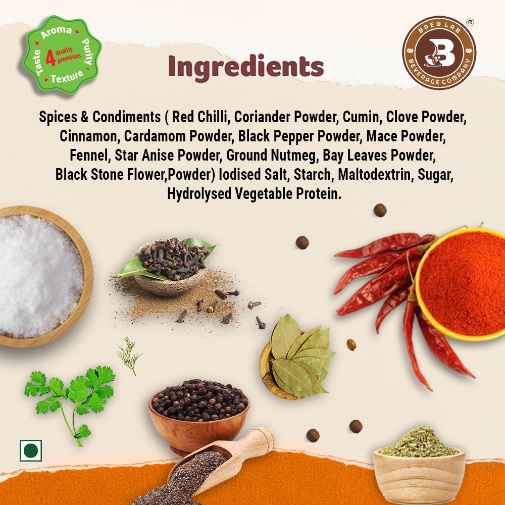 Brew Lab Awadhi Biryani Masala | Spice Mix | Aromatic, Spicy, Flavorful-250gm