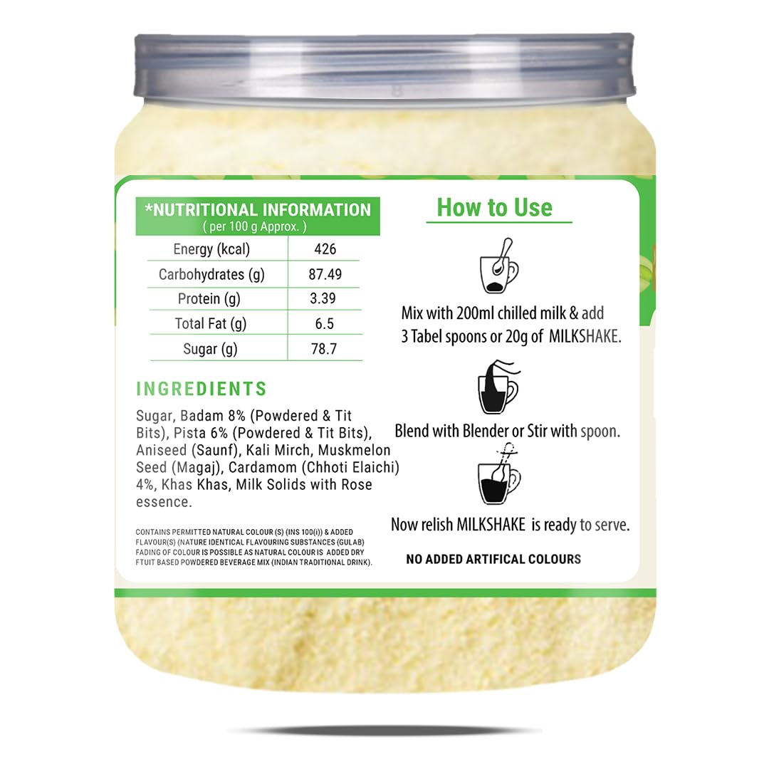 Brew Lab Badam Pista Elaichi Milkshake Powder | Milk Perfect Partner With Rose Essence | 100 g