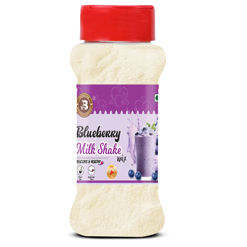 Brew Lab Blueberry Milkshake Mix | Instant Drink Mix Thicker, Milkier and Tastier | 100 g