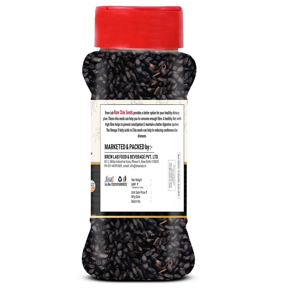 Brew Lab Chia Raw Seeds | Unroasted & Raw Good Source Of Protein | Enhance Skin Health | Chia Seeds  (100 g)