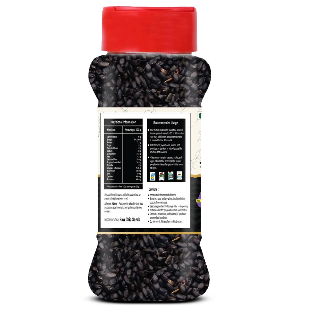 Brew Lab Chia Raw Seeds | Unroasted & Raw Good Source Of Protein | Enhance Skin Health | Chia Seeds  (100 g)