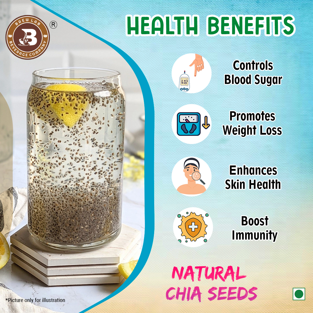 Brew Lab Chia Raw Seeds | Unroasted & Raw Good Source Of Protein | Enhance Skin Health | Chia Seeds  (100 g)