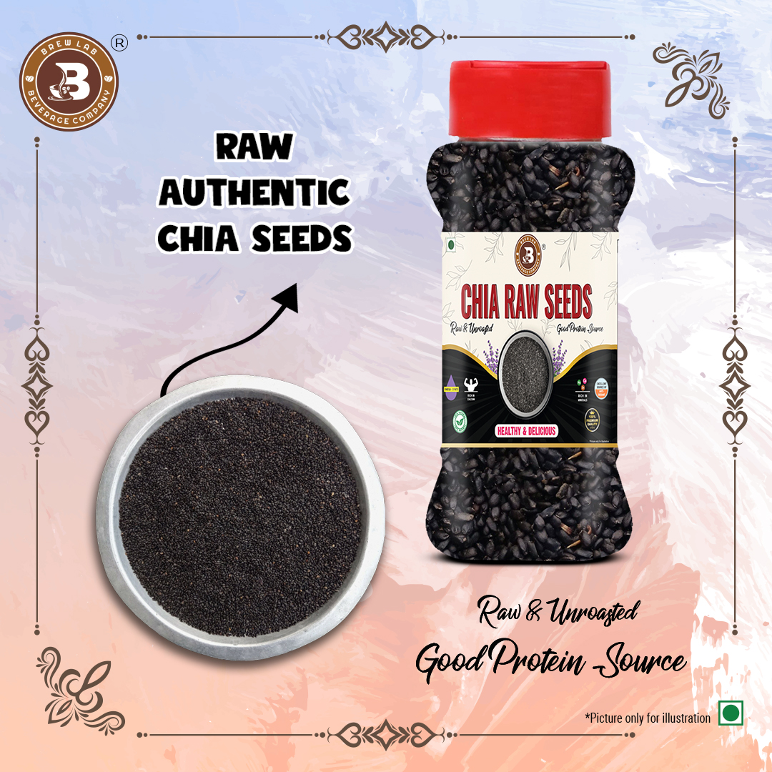 Brew Lab Chia Raw Seeds | Unroasted & Raw Good Source Of Protein | Enhance Skin Health | Chia Seeds  (100 g)
