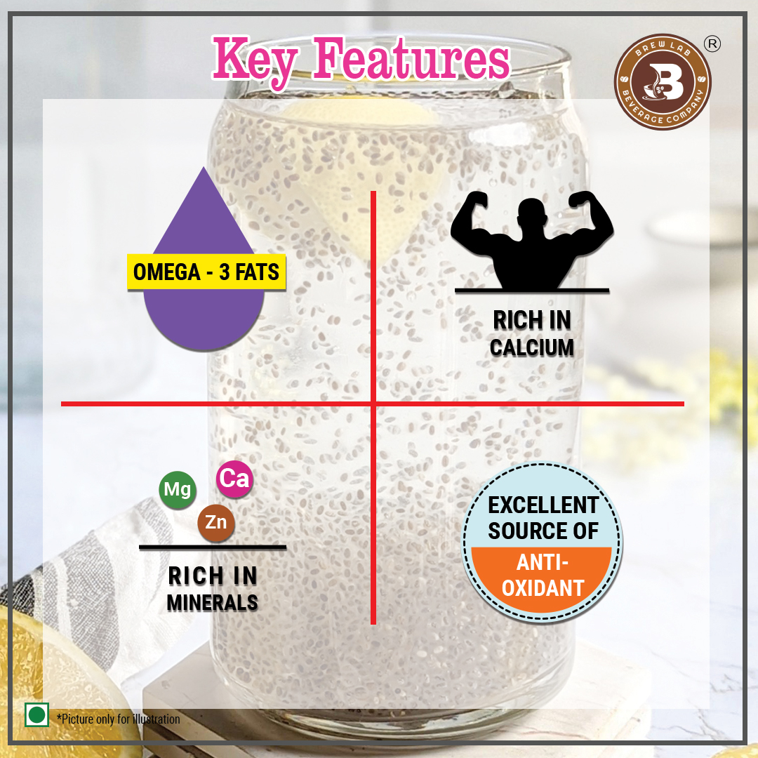 Brew Lab Chia Raw Seeds | Unroasted & Raw Good Source Of Protein | Enhance Skin Health | Chia Seeds  (100 g)