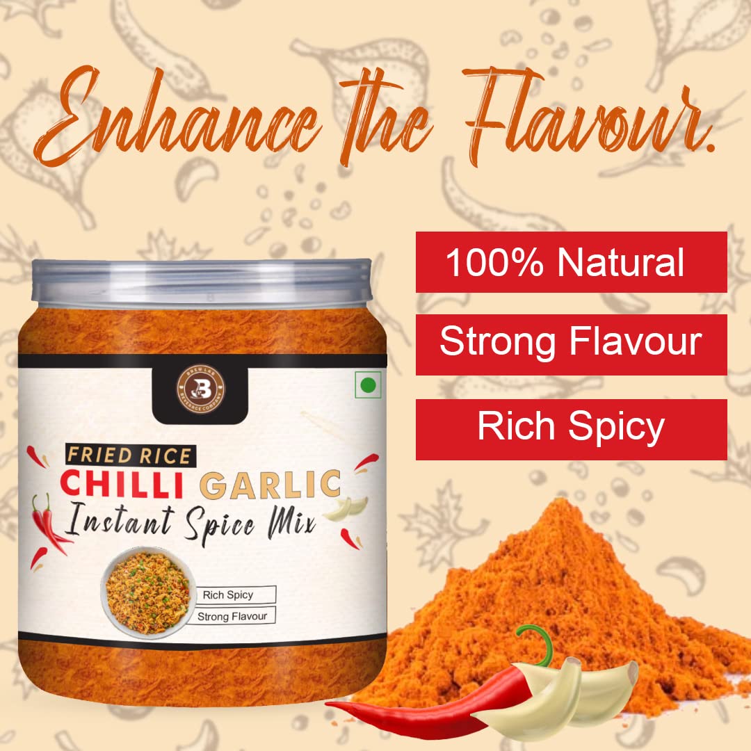 Brew Lab Chilli Garlic Fried Rice Easy to Cook Masala | Secret Recipe to Chinese food-250 gm