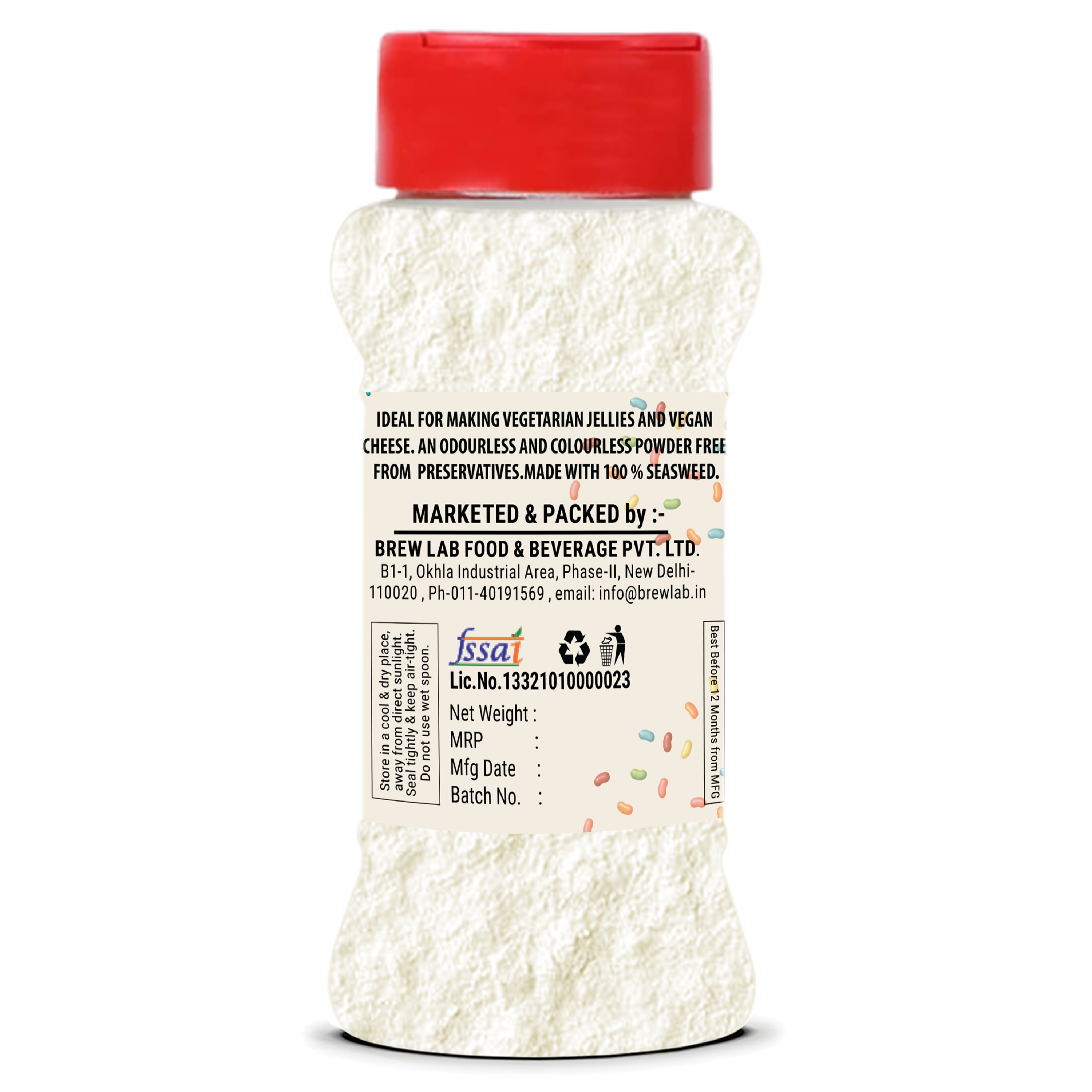 Brew Lab China Grass Vegan Gelatin Alternative | Plant-Based | Perfect for Making Jelly China Grass Powder(100gm)