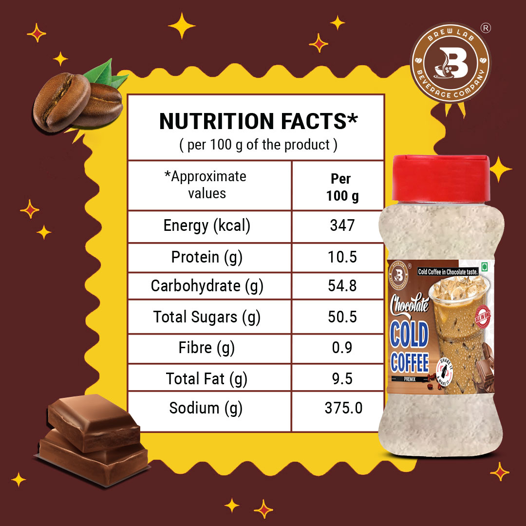 Brew Lab Chocolate Cold Coffee Premix 100 gm | Cold Coffee in Chocolate Flavor Instant Drink Mix Instant Coffee (100 g, Chocolate Flavoured)