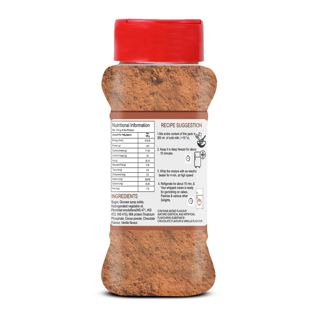 Brew Lab Chocolate Flavour Whipping Cream Mix Easy To Use Cake Decoration Powder Mix Topping (100 g, Chocolate)