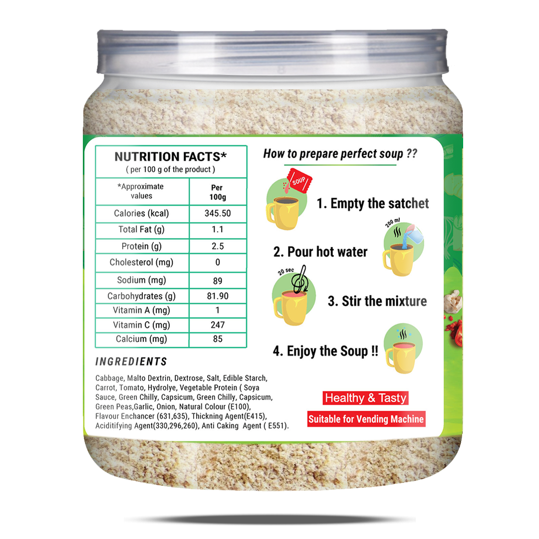 Brew Lab Classic Mix Vegetable Soup Powder | Rich Source of Fluids | Suitable For Vending Machines | Healthy & Tasty | (250gm)