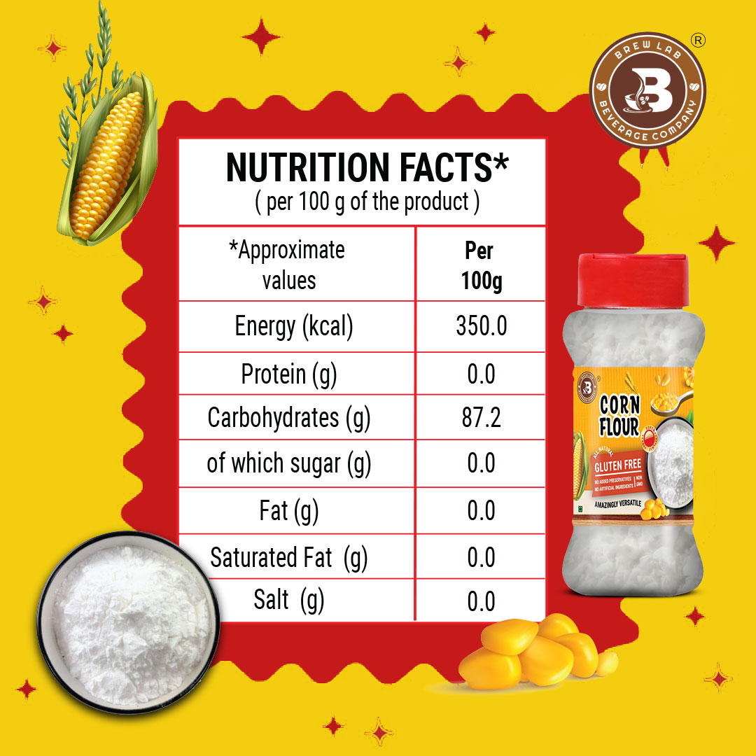 Brew Lab Corn Flour Powder | For Cooking & Baking | Suitable For ...