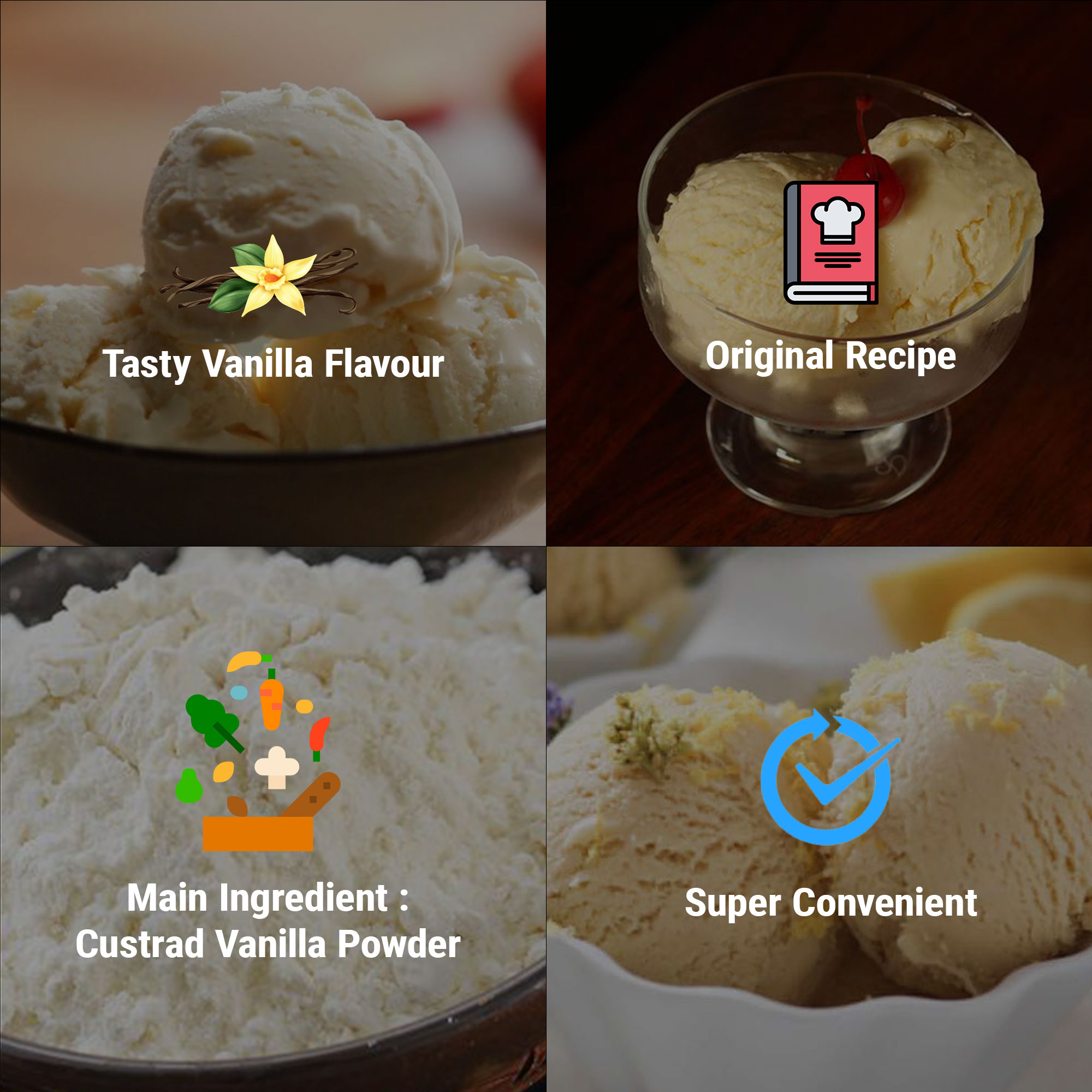 Brew Lab Custard Ice Cream Mix Vanilla | Tasty Vanilla Flavor | Quick To Prepare | 100 g