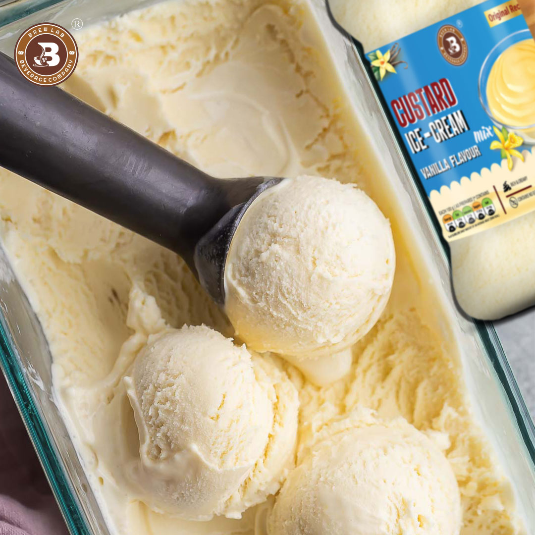 Brew Lab Custard Ice Cream Mix Vanilla | Tasty Vanilla Flavor | Quick To Prepare | 100 g