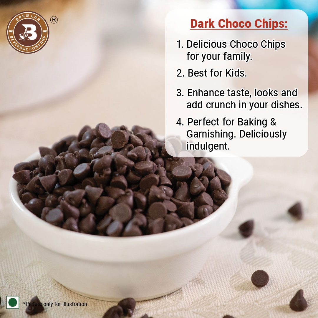 Brew Lab Dark Compound Chips-250g for Cake Decoration,cookies Chips (250 g)