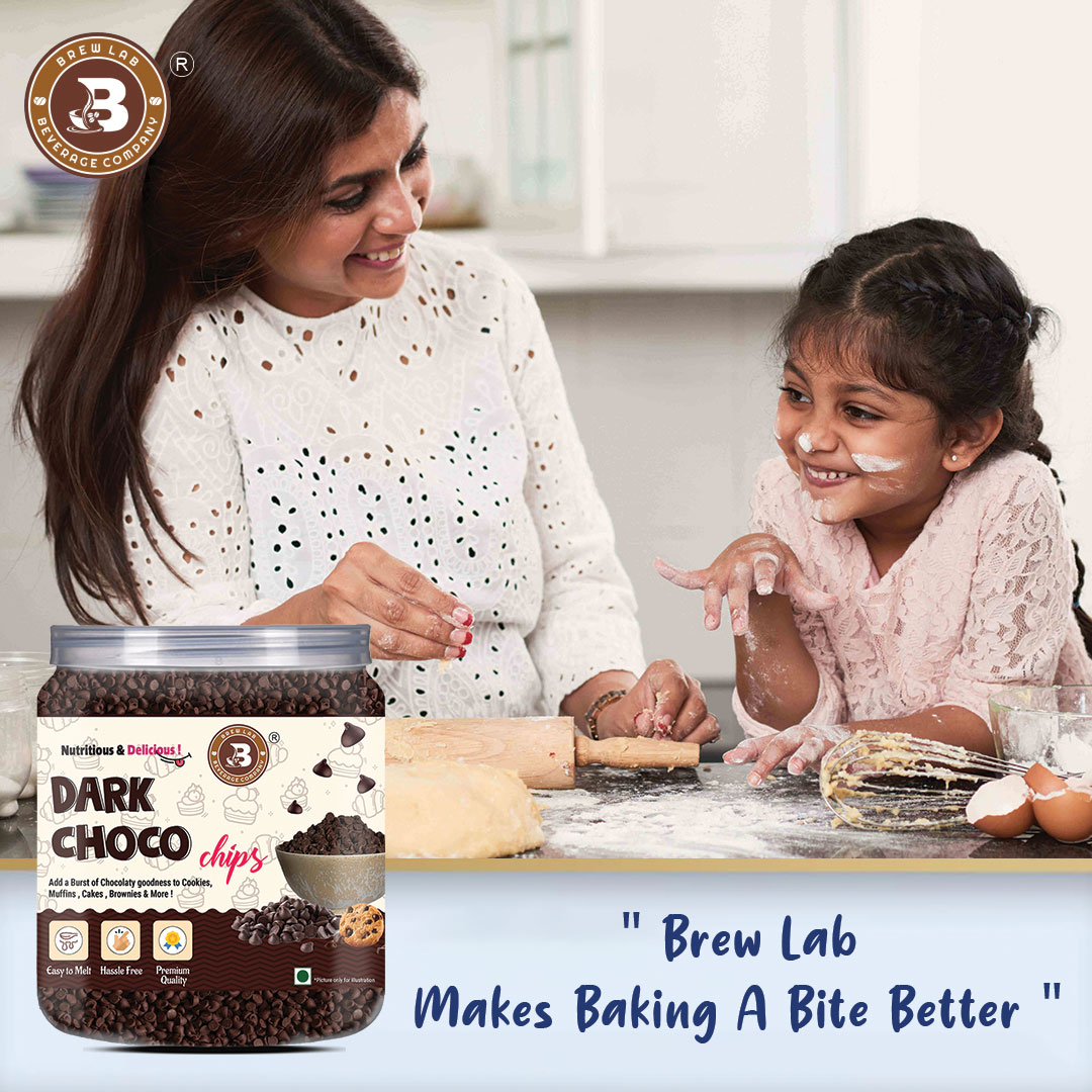 Brew Lab Dark Compound Chips-250g for Cake Decoration,cookies Chips (250 g)