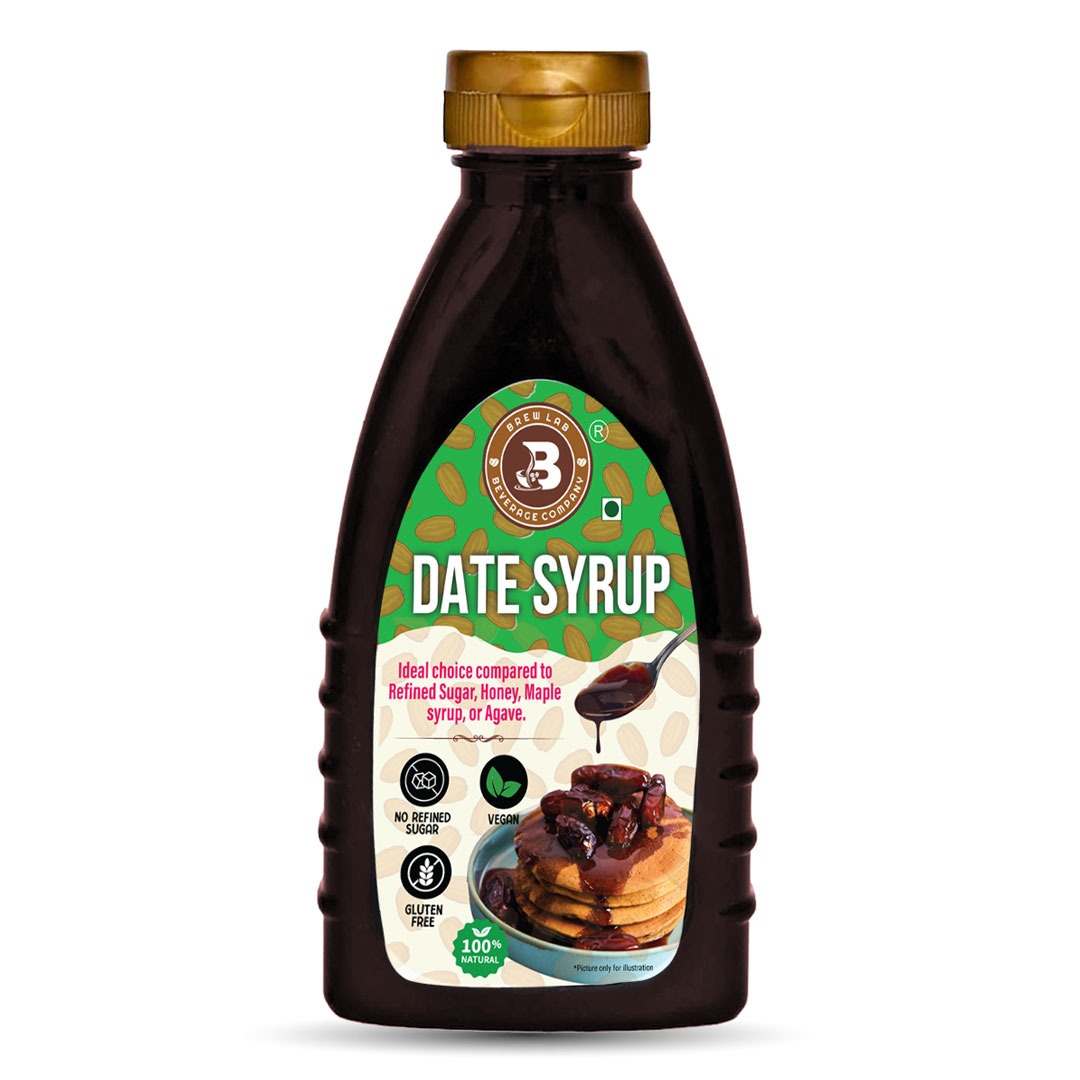 Brew Lab Dates Syrup 400 g - 100% Pure Dates Syrup - No Added Sugar And Preservatives - Syrup For Milk - For Kids, Liquid