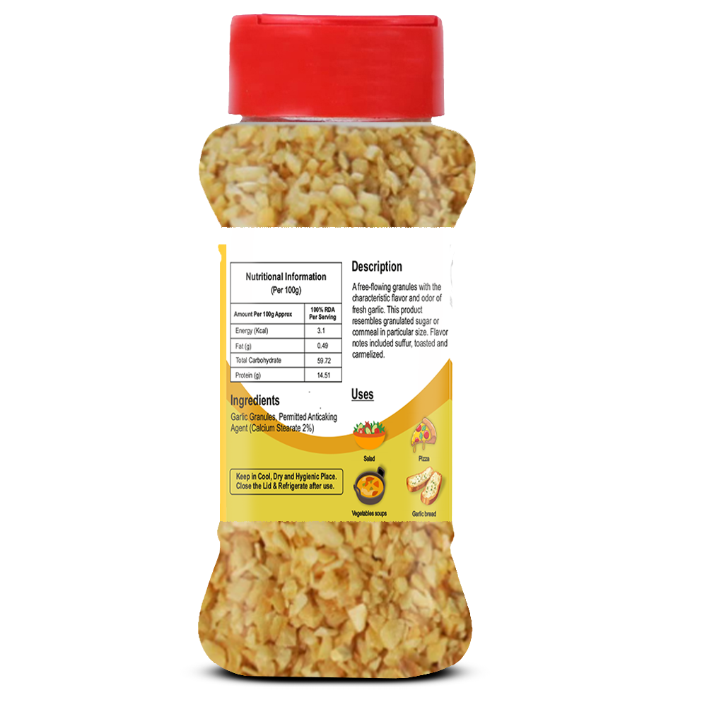Brew Lab Dehydrated Garlic Granules Chopped Garlic Versatile & Strong Flavor Dried Lehsun (100 g)