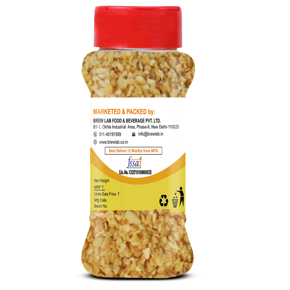Brew Lab Dehydrated Garlic Granules Chopped Garlic Versatile & Strong Flavor Dried Lehsun (100 g)