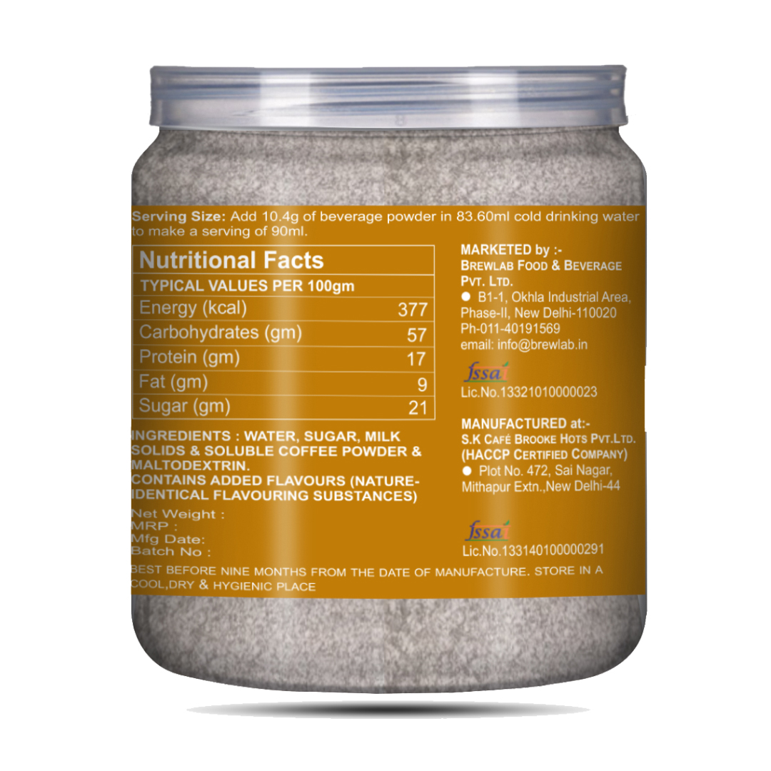 Brew Lab Delicious Instant Cappuccino Coffee Beverage Premix-250g