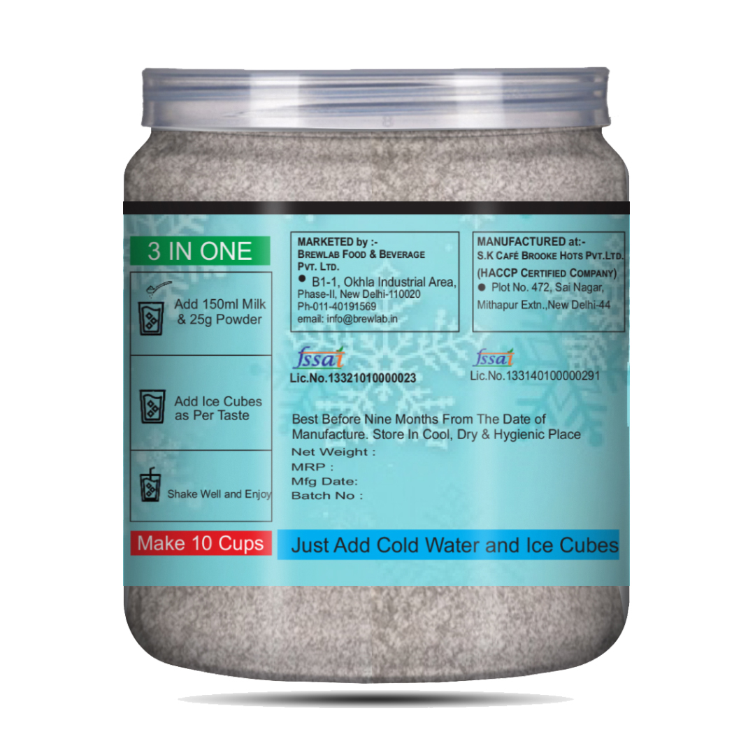 Brew Lab Delicious Sugar Free Instant Premix Cold Coffee Instant Coffee-250 Gm, Powder, Glass Bottle