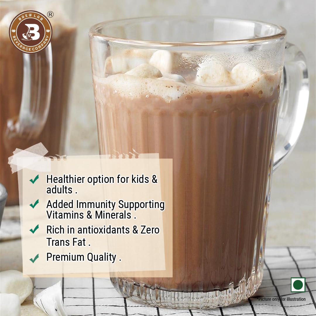 Brew Lab Healthy & Delicious Chocolate Milk Shake Mix || Chocolate Drink Mix Cocoa Powder || 250 g