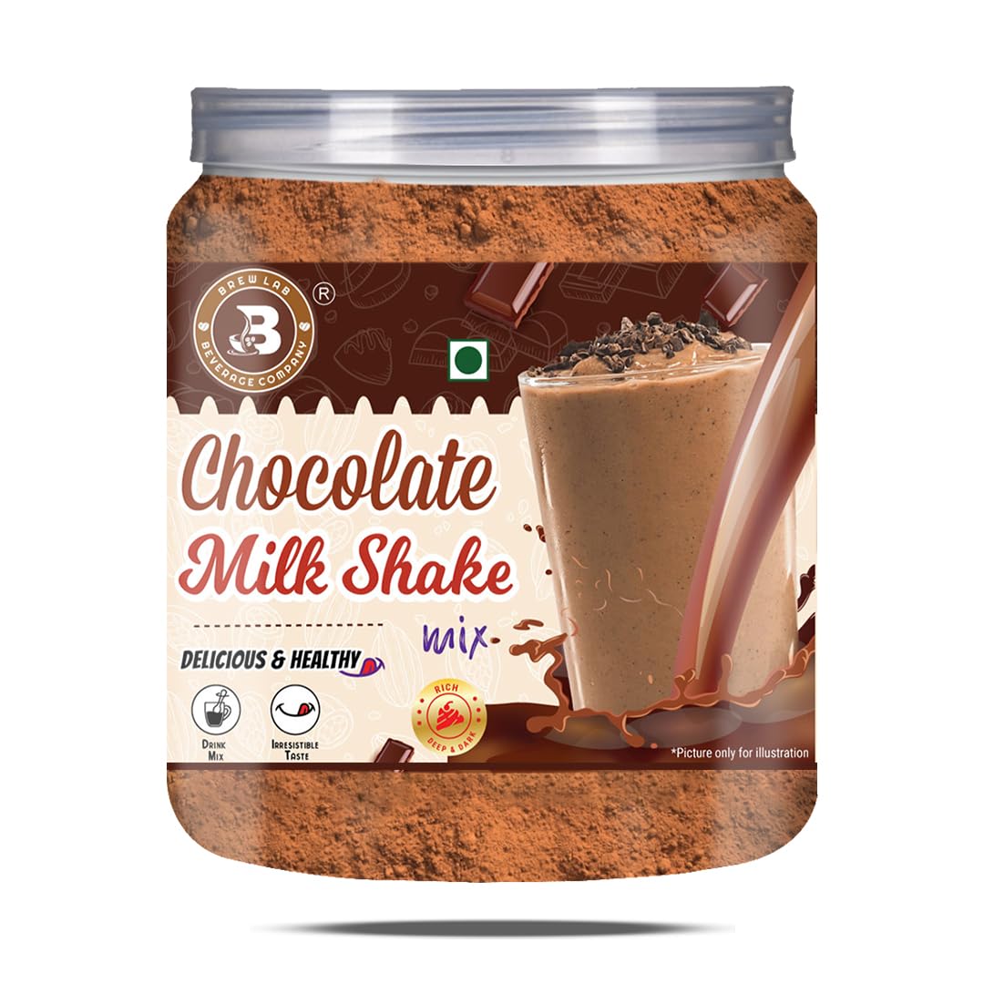 Brew Lab Healthy & Delicious Chocolate Milk Shake Mix || Chocolate Drink Mix Cocoa Powder || 250 g