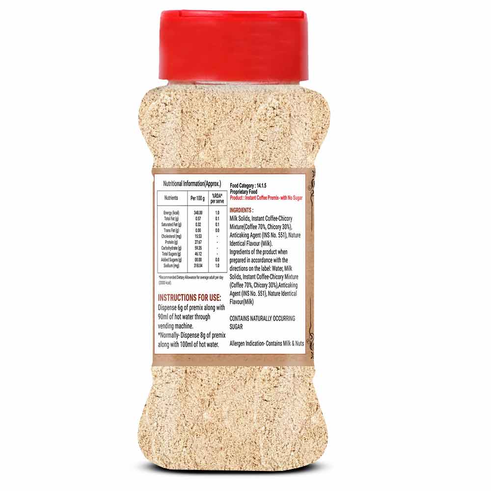 Brew Lab Instant Coffee Premix No Sugar | Manage Blood Sugar Suitable For Vending Machine Instant Coffee (100 g, Pure Flavoured)