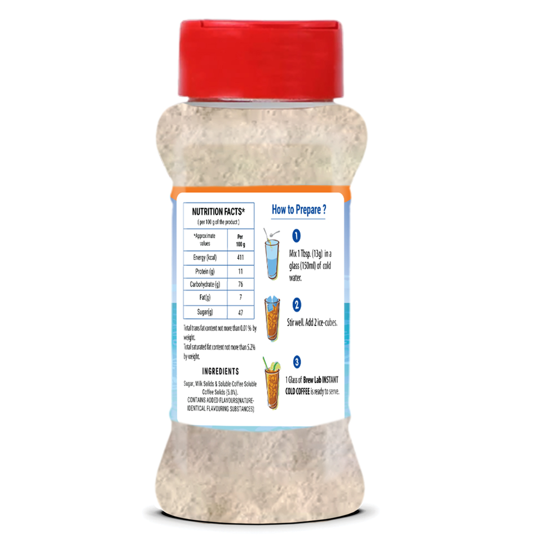 Brew Lab Instant Cold Coffee Premix | Natural Instant Cold Coffee Premix Instant Coffee (100 g, Pure Flavoured)