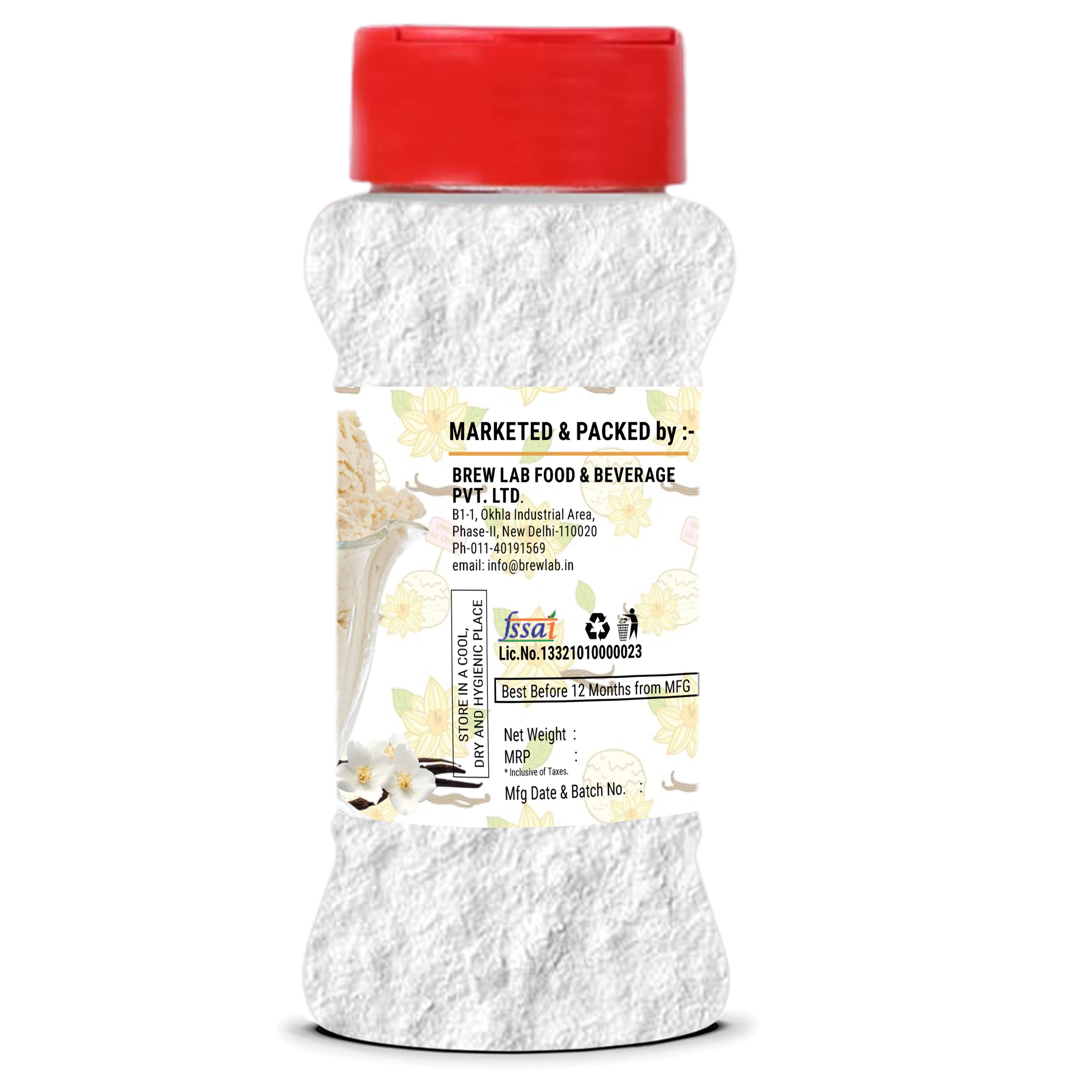 Brew Lab Instant Vanilla Freeze Ice cream Mix Powder | For Tasty & Delicious Ice Cream 100 g