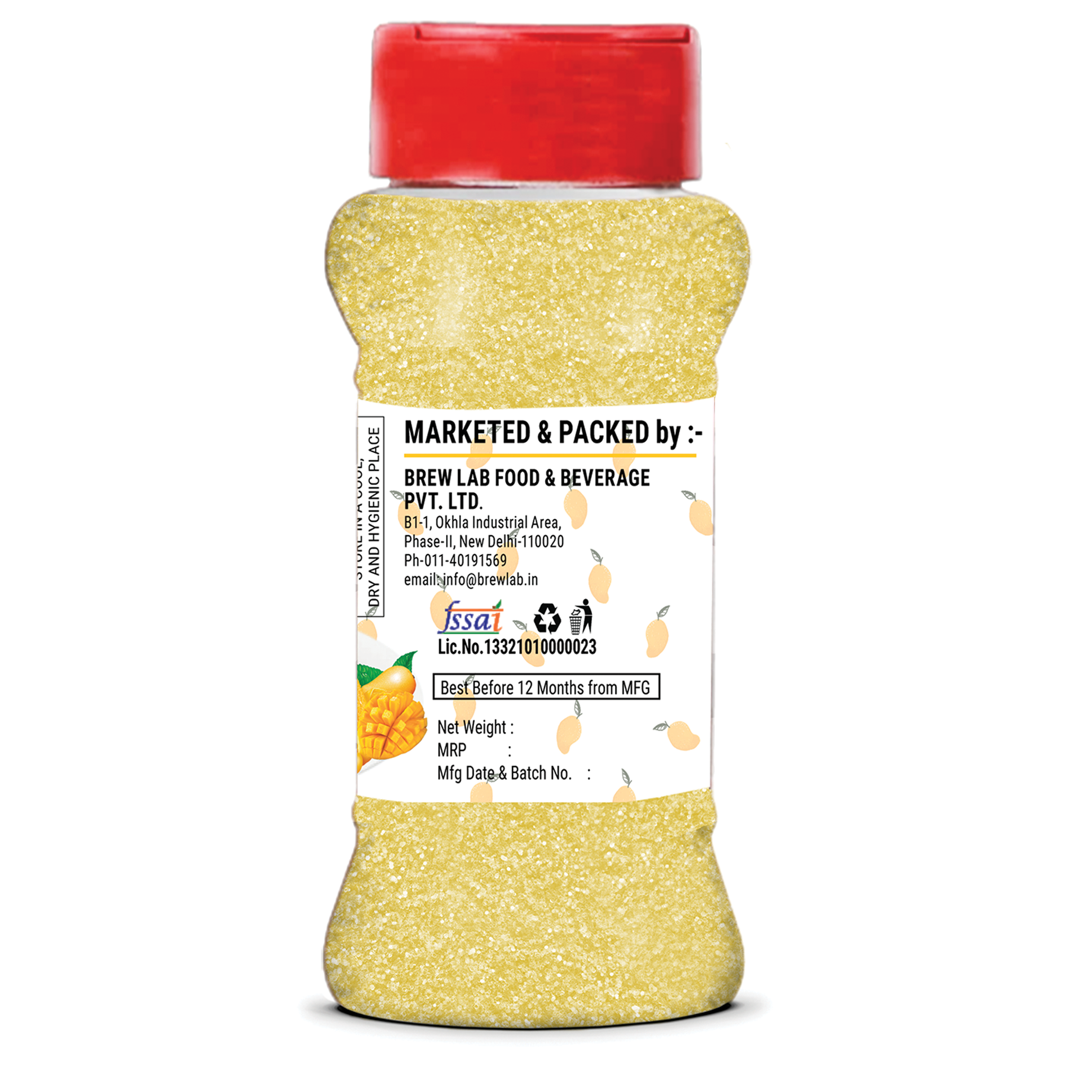 Brew Lab Jelly Crystals Mix Powder For Making Jelly - Mango Flavor | Easy To Make | Ready To Eat | No Gelatin - 100 Gm