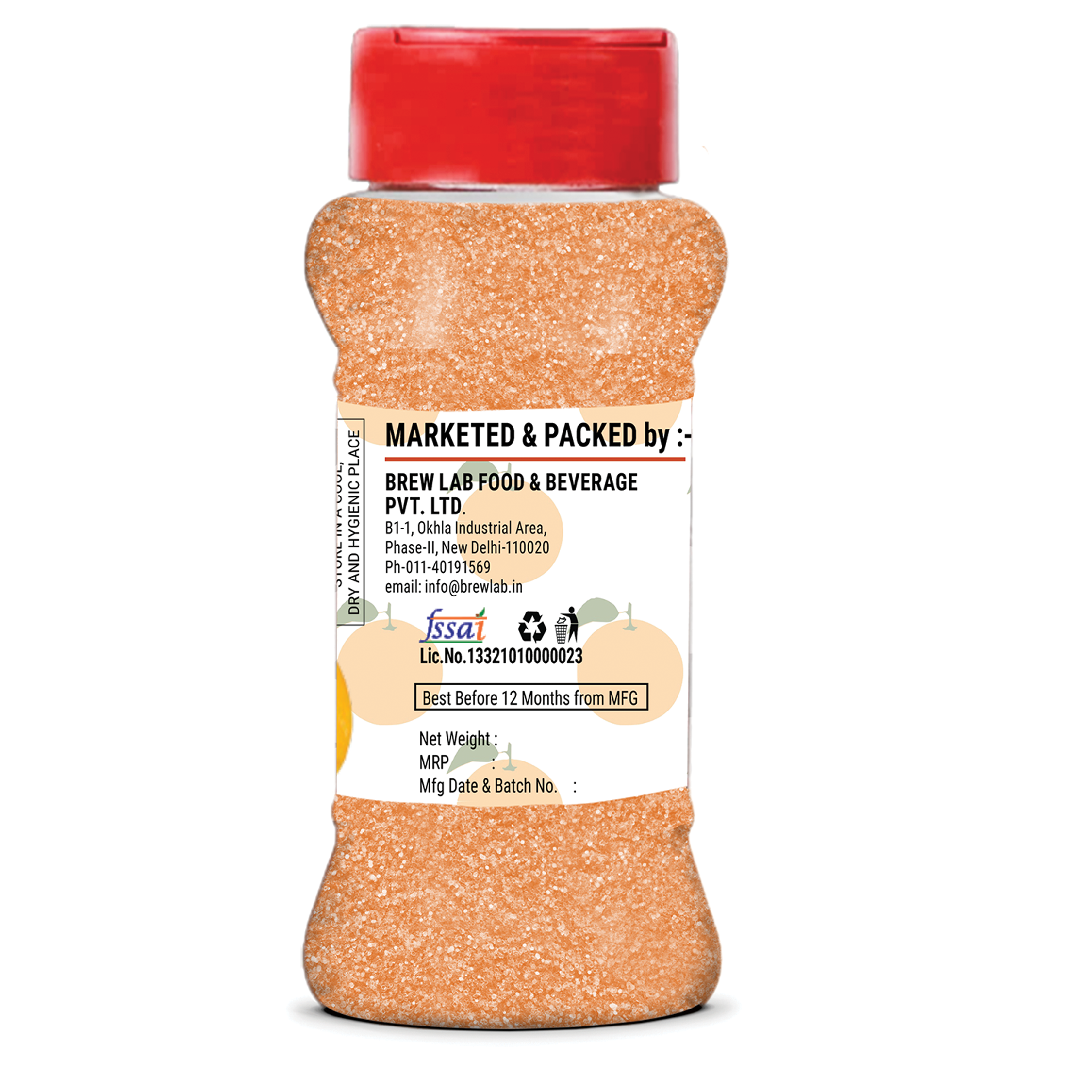 Brew Lab Jelly Crystals Mix Powder For Making Jelly - Orange Flavor | Easy To Make | Ready To Eat | No Gelatin - 100 Gm