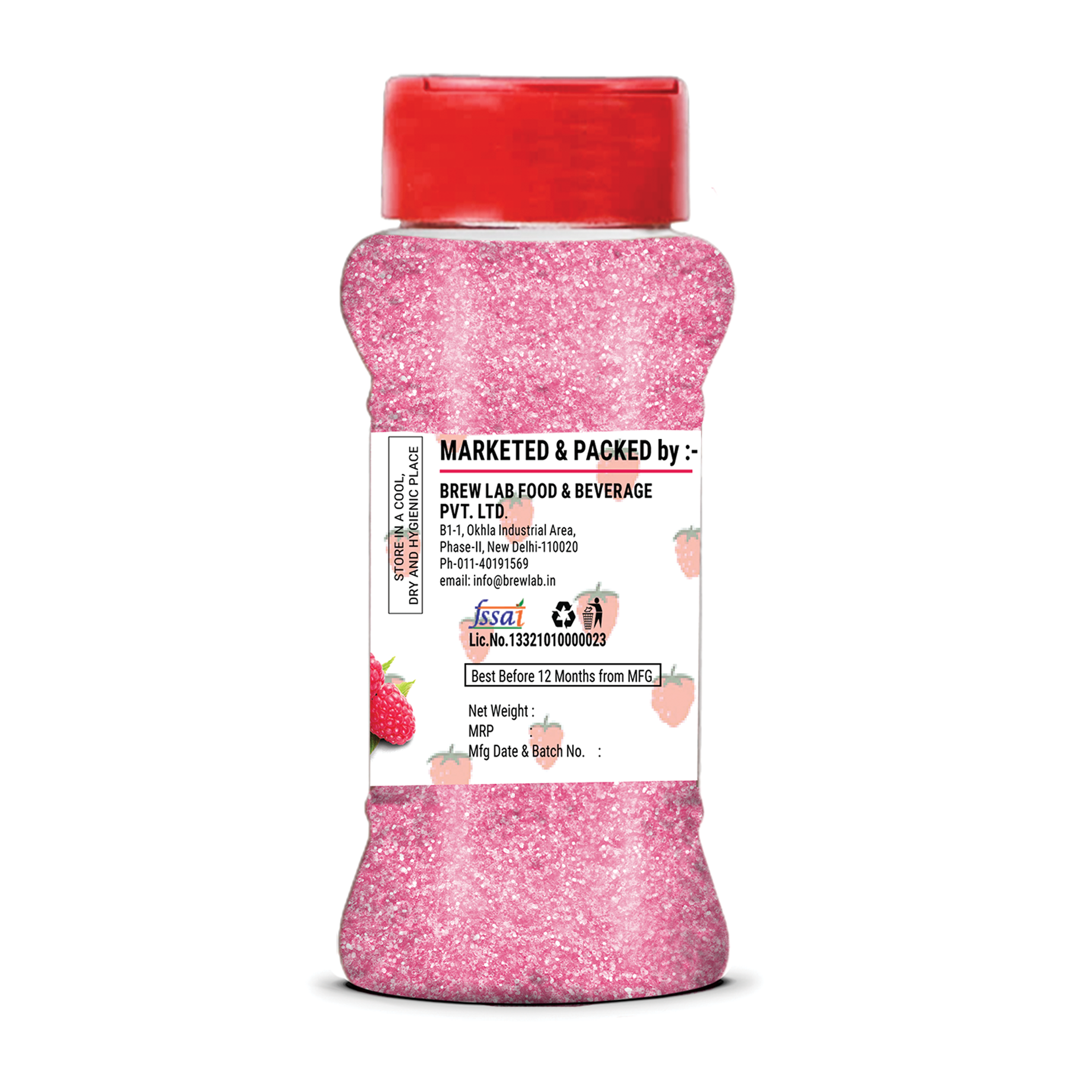 Brew Lab Jelly Crystals Mix Powder For Making Jelly - Raspberry Flavor | Easy To Make | Ready To Eat | No Gelatin - 100 Gm