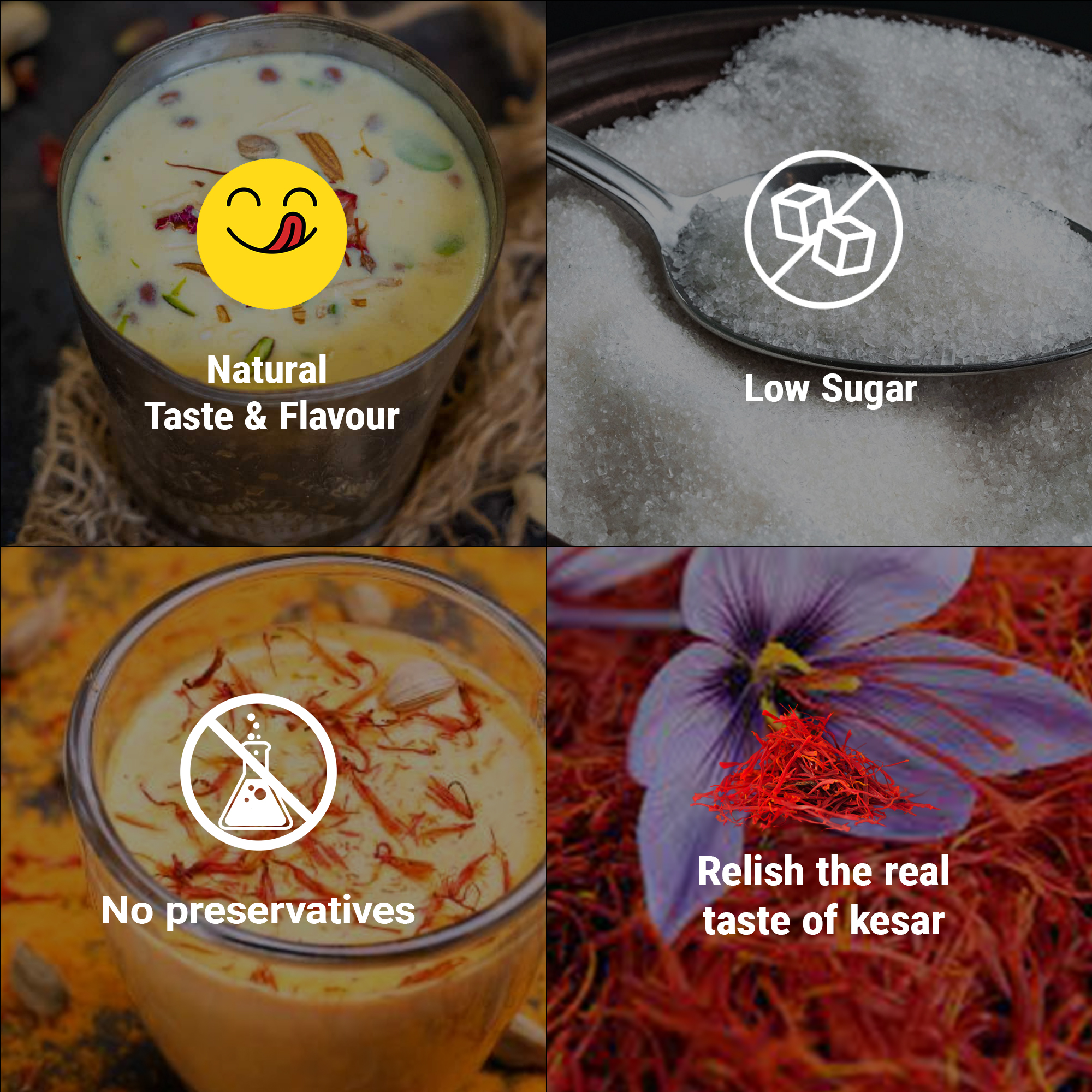 Brew Lab Kesar Doodh Low Sugar | Milk Perfect Partner Real Taste of Kesar | (100 gm)