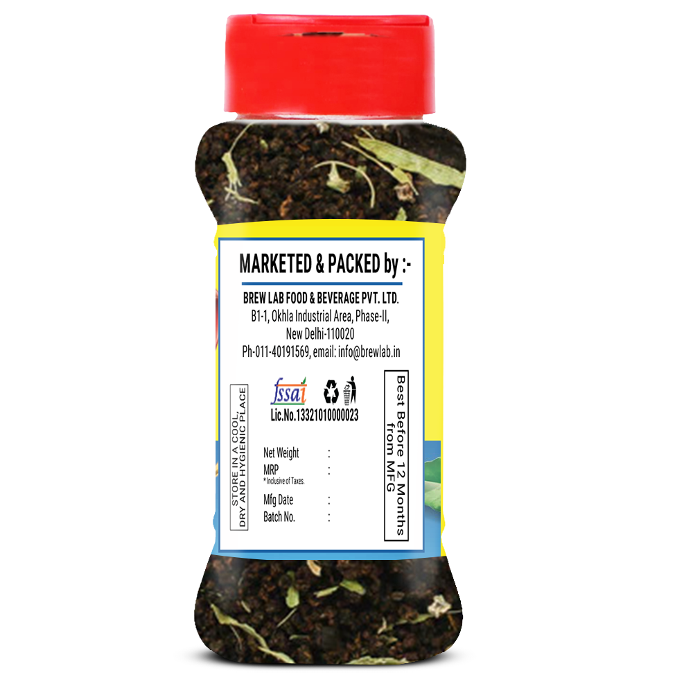 Brew Lab Lemon Grass Assam CTC | Rich & Aromatic Great Tate Goodness of Lemon Grass Lemon Grass Herbal Tea Plastic Bottle (100 g)