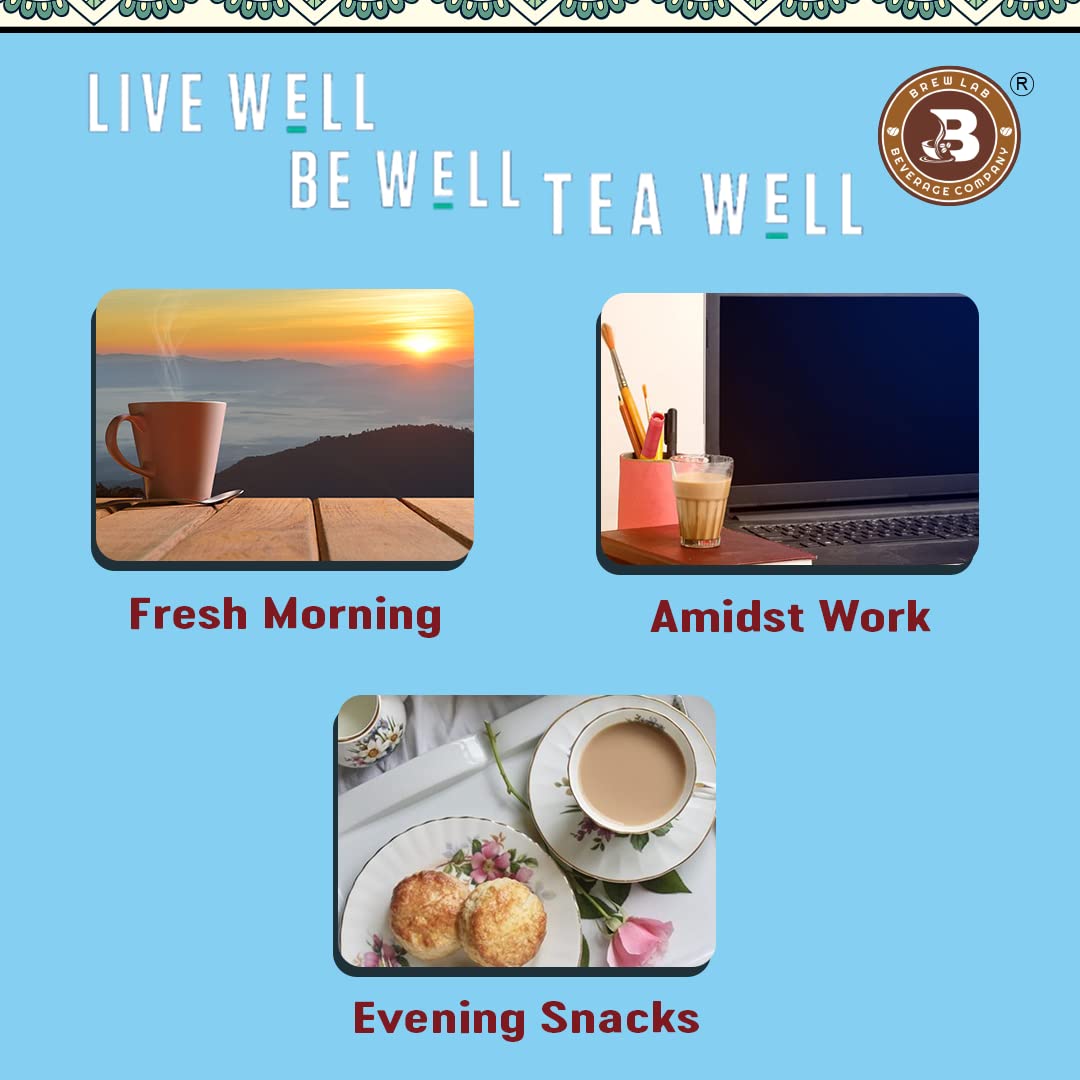 Brew Lab Rich & Aromatic Lemon Grass Assam CTC Tea Goodness of Lemon Grass Great In Taste Lemon Grass Herbal Tea Mason Jar (250 gm)
