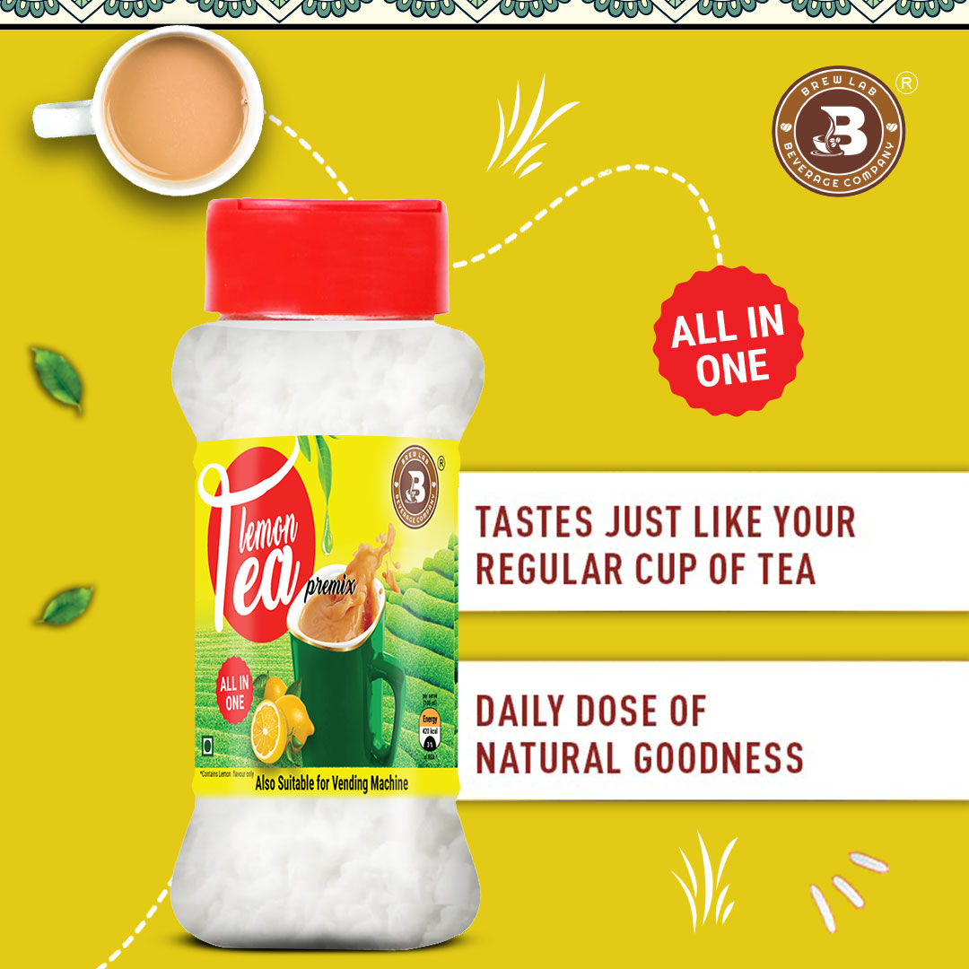 Brew Lab Lemon Tea Premix Also Suitable For Vending Machine Daily Dose Of Natural Goodnes Lemon Tea Plastic Bottle (100 g)