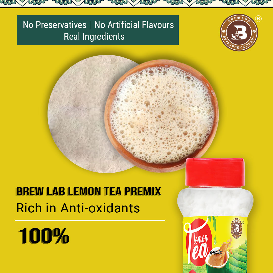 Brew Lab Lemon Tea Premix Also Suitable For Vending Machine Daily Dose Of Natural Goodnes Lemon Tea Plastic Bottle (100 g)